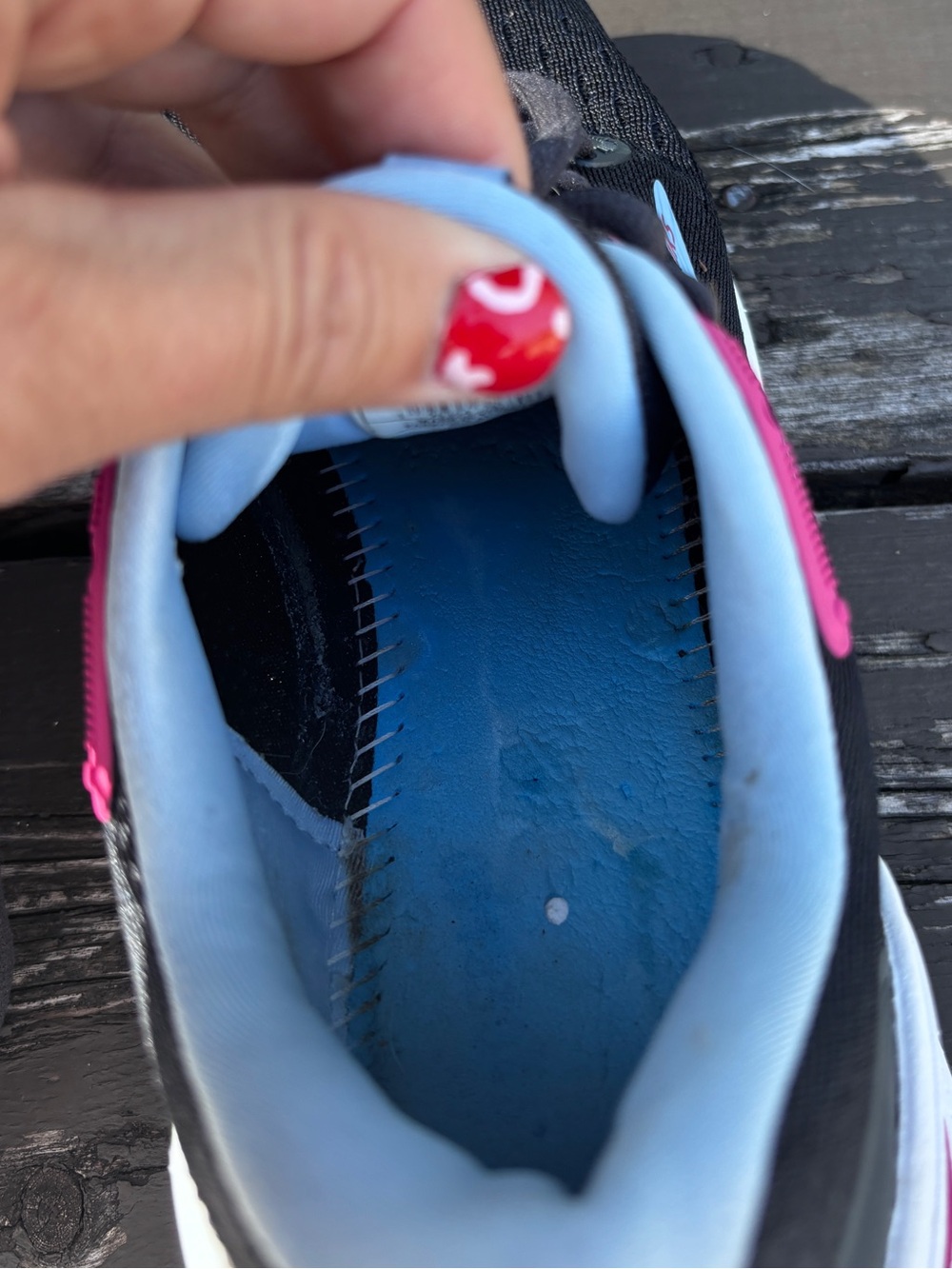 Brooks Black Running Shoe with Light Blue and Pink Accents - Picture 8 of 9